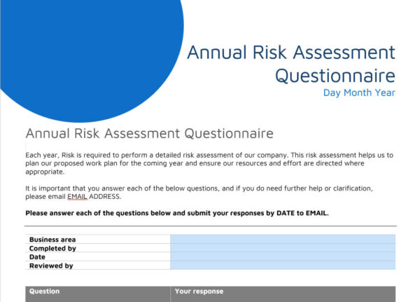 R3 - Annual Risk Assessment Questionnaire